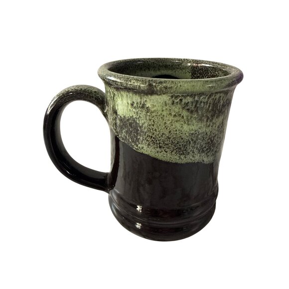 Deneen Pottery Devil Mountain Coffee Co. Black Label Stoneware Mug Green Black - Picture 2 of 6